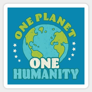 Retro One Planet One Humanity Sticker